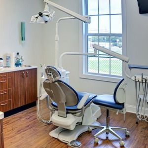 Treatment chair at dentist’s office